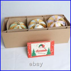 VTG Fantasia By Christopher Radko Boudoir Lace 4 Glass Ornaments & Original Box
