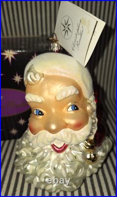 VTG RADKO withBOX & TAGS Kringle Bells SANTA FACE 2000 CHRISTMAS ORNAMENT 00-116-0
