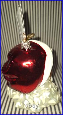 VTG RADKO withBOX & TAGS Kringle Bells SANTA FACE 2000 CHRISTMAS ORNAMENT 00-116-0