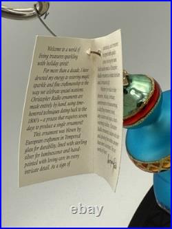 VTG Rare Christopher Radko RAZZMATAZZ Turquoise Triple Indent Ornament 98-238-0