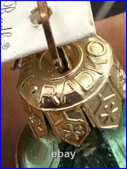 VTG Rare Christopher Radko RAZZMATAZZ Turquoise Triple Indent Ornament 98-238-0