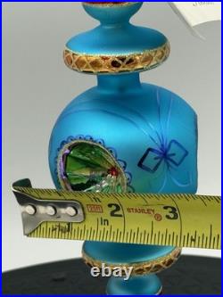 VTG Rare Christopher Radko RAZZMATAZZ Turquoise Triple Indent Ornament 98-238-0