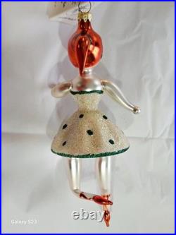 Very Rare Christopher Radko 1996 Twinkle Toes Ballerina Italian Ornament