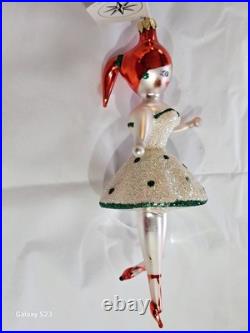 Very Rare Christopher Radko 1996 Twinkle Toes Ballerina Italian Ornament