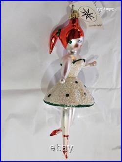 Very Rare Christopher Radko 1996 Twinkle Toes Ballerina Italian Ornament