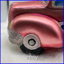 Very Rare Christopher Radko Checkered Past Pink Taxi R Bloom's Signed CR 1996