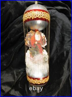 Very Rare Christopher Radko Victorian Santa Wire Wrapped 17 Mercury Glass Orn