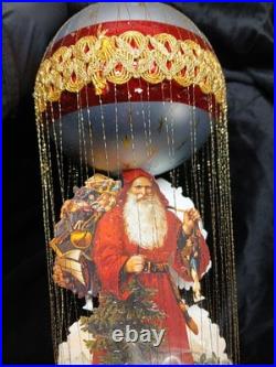 Very Rare Christopher Radko Victorian Santa Wire Wrapped 17 Mercury Glass Orn