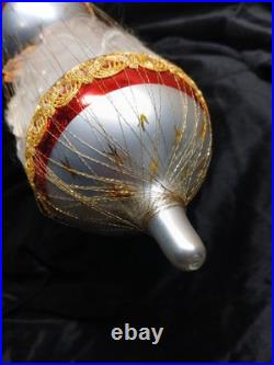 Very Rare Christopher Radko Victorian Santa Wire Wrapped 17 Mercury Glass Orn