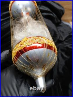 Very Rare Christopher Radko Victorian Santa Wire Wrapped 17 Mercury Glass Orn