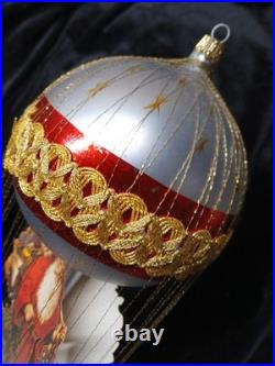 Very Rare Christopher Radko Victorian Santa Wire Wrapped 17 Mercury Glass Orn