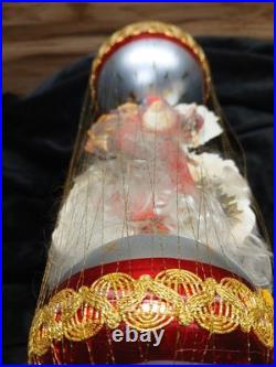 Very Rare Christopher Radko Victorian Santa Wire Wrapped 17 Mercury Glass Orn