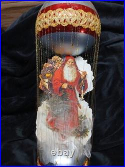 Very Rare Christopher Radko Victorian Santa Wire Wrapped 17 Mercury Glass Orn