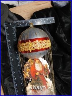 Very Rare Christopher Radko Victorian Santa Wire Wrapped 17 Mercury Glass Orn