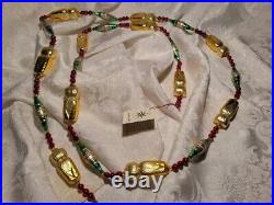 Vintage 1993 Christopher Radko, Hooters glass bead garland. 70L Very Nice