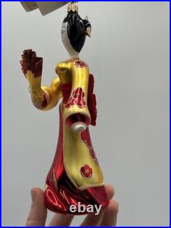 Vintage 1999 Christopher Radko Fan Dancer 7.5 Ornament Red and Gold 99-436-0