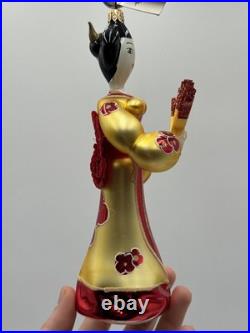 Vintage 1999 Christopher Radko Fan Dancer 7.5 Ornament Red and Gold 99-436-0