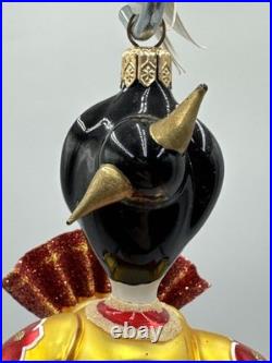 Vintage 1999 Christopher Radko Fan Dancer 7.5 Ornament Red and Gold 99-436-0