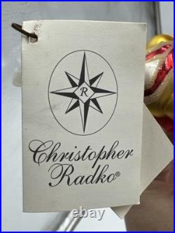 Vintage 1999 Christopher Radko Fan Dancer 7.5 Ornament Red and Gold 99-436-0
