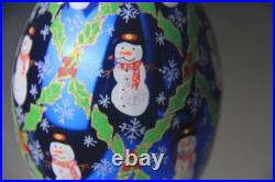 Vintage 2002 Christopher Radko Frosty Homecoming Teardrop Snowman Ornament