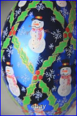 Vintage 2002 Christopher Radko Frosty Homecoming Teardrop Snowman Ornament