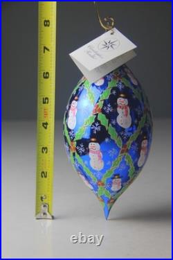 Vintage 2002 Christopher Radko Frosty Homecoming Teardrop Snowman Ornament Vintage 2002 Christopher Radko Frosty Homecoming Teardrop Snowman Ornament
