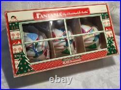 Vintage 2007 Christopher Radko, Fantasia Ice Delite glass ornaments, Set of 3