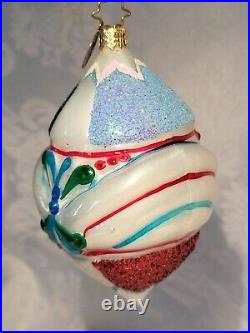 Vintage 2007 Christopher Radko, Fantasia Ice Delite glass ornaments, Set of 3