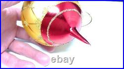 Vintage Christopher Radko 6 Faberge Red and Gold Teardrop Christmas Ornament