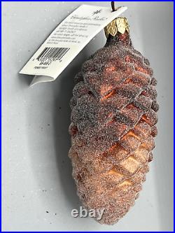 Vintage Christopher Radko BOX OF 12 (new with tags) Pine Cone Ornament 98-496-0