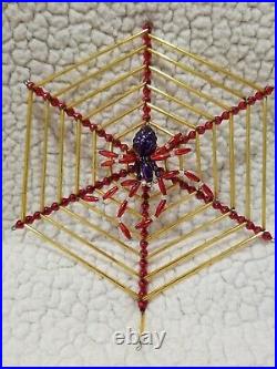 Vintage Christopher Radko CHRISTMAS Ornament SPIDER WEB 92-212 Star Mercury Glas