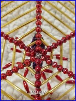 Vintage Christopher Radko CHRISTMAS Ornament SPIDER WEB 92-212 Star Mercury Glas