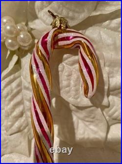 Vintage Christopher Radko Candy Cane Christmas Ornament Rare