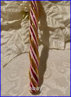 Vintage Christopher Radko Candy Cane Christmas Ornament Rare