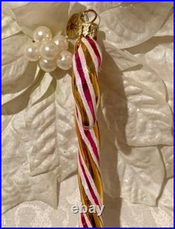 Vintage Christopher Radko Candy Cane Christmas Ornament Rare