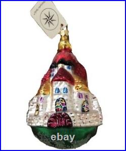 Vintage Christopher Radko FAR AWAY PLACES 5 Castle Ornament Red Green White NWT