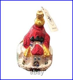 Vintage Christopher Radko FAR AWAY PLACES 5 Castle Ornament Red Green White NWT
