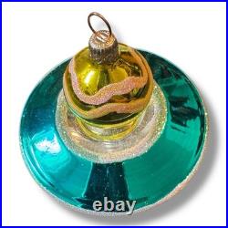 Vintage Christopher Radko Friendly Visitor UFO Christmas Ornament Flying Saucer