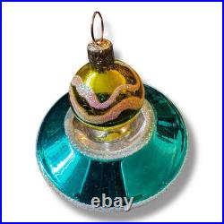Vintage Christopher Radko Friendly Visitor UFO Christmas Ornament Flying Saucer