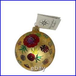 Vintage Christopher Radko HOLIDAY BLOSSOM Ball Christmas Ornament 99-003-0