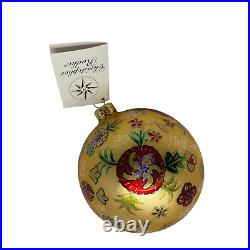 Vintage Christopher Radko HOLIDAY BLOSSOM Ball Christmas Ornament 99-003-0