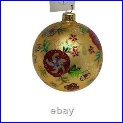 Vintage Christopher Radko HOLIDAY BLOSSOM Ball Christmas Ornament 99-003-0