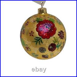 Vintage Christopher Radko HOLIDAY BLOSSOM Ball Christmas Ornament 99-003-0