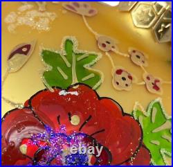 Vintage Christopher Radko HOLIDAY BLOSSOM Ball Christmas Ornament 99-003-0