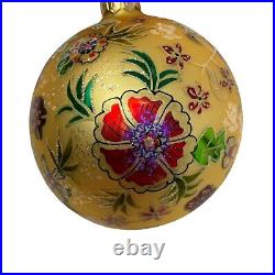 Vintage Christopher Radko HOLIDAY BLOSSOM Ball Christmas Ornament 99-003-0