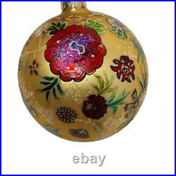 Vintage Christopher Radko HOLIDAY BLOSSOM Ball Christmas Ornament 99-003-0