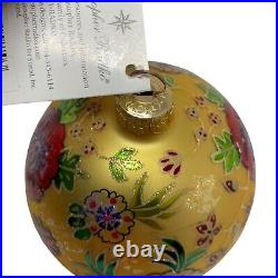 Vintage Christopher Radko HOLIDAY BLOSSOM Ball Christmas Ornament 99-003-0