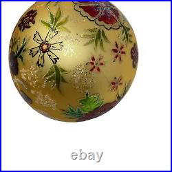 Vintage Christopher Radko HOLIDAY BLOSSOM Ball Christmas Ornament 99-003-0