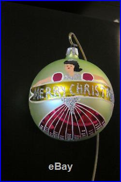 Vintage Christopher Radko Merry Christmas Maiden Christmas Ornament, 1988, RARE