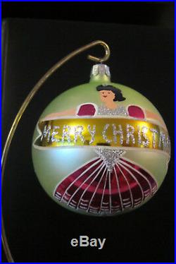 Vintage Christopher Radko Merry Christmas Maiden Christmas Ornament, 1988, RARE
